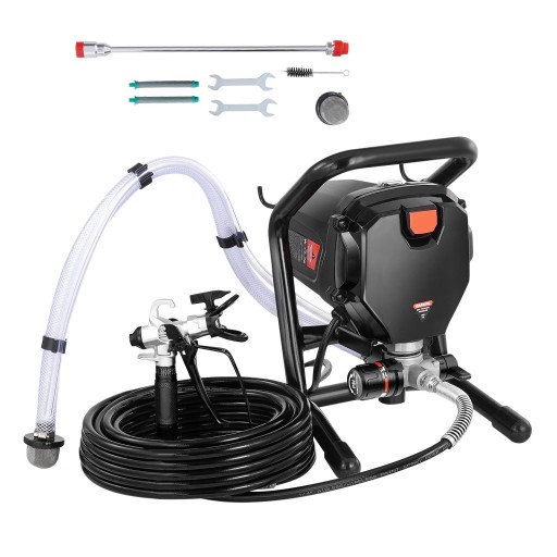 750 W Paint Spraying Device with 7.6 m Hose, Paint Spray Gun with 33 cm Extension Pole and Filters