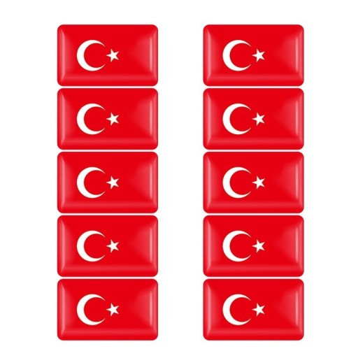 Turkiet flagga klistermärke 10 st