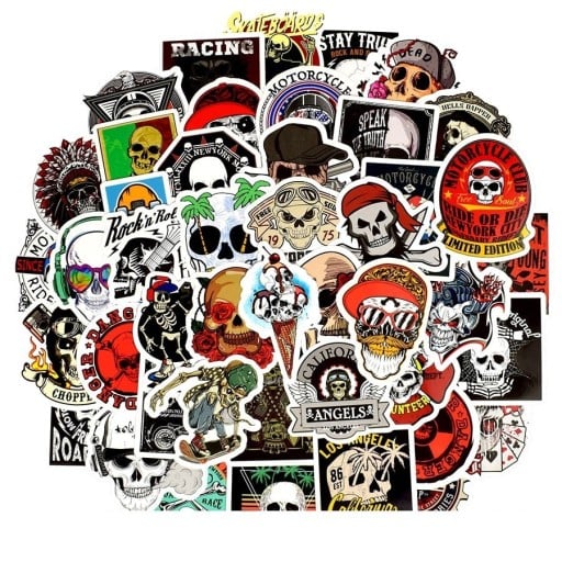 Skull klistermärken 50 st E196