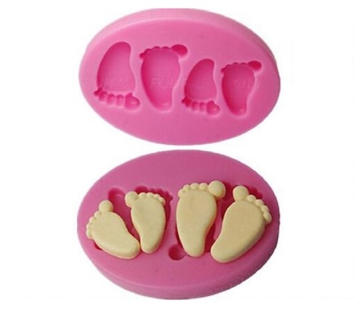 Silikonform barnfötter 8 x 5 x 1,2 cm