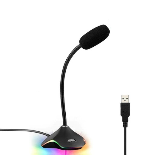 Skrivbordsmikrofon med LED-bakgrundsbelysning