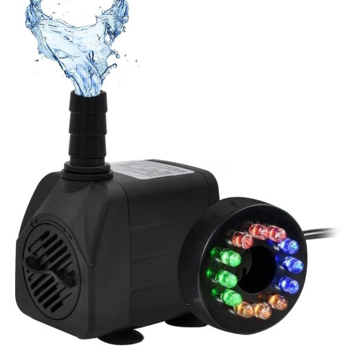 Tyst akvariepump med belysning