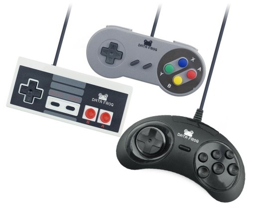 USB-spelkontroller i SNES-, NES- och SEGA-stil - 3 st.