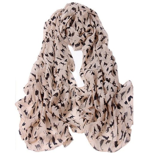 Damscarf med katter J1680