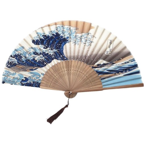 Fläkt med japansk målning