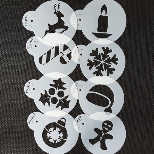 8 Piece Christmas Motif Stencil Set