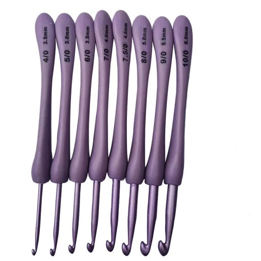 8 Piece Crochet Hook Set 2.5–6 mm Purple Plastic Crochet and Knitting Hooks Craft Sewing Tools DIY Weaving and Sewing