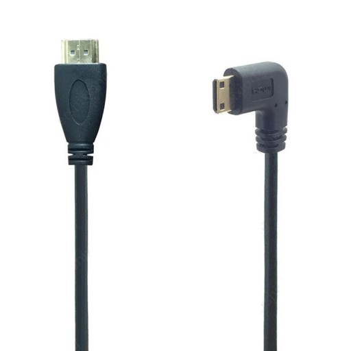 Vinklad Mini HDMI till HDMI anslutningskabel 50 cm