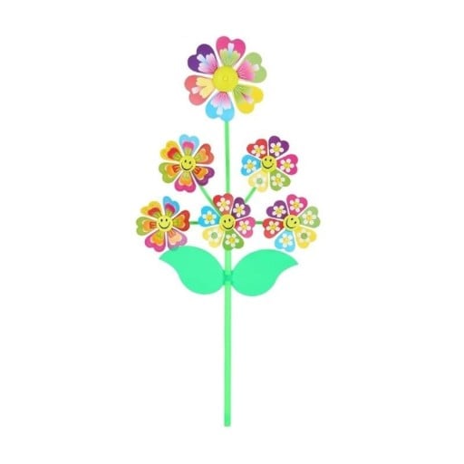 Trädgårdsvindhjul med blommor