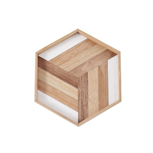 Träbricka med mosaik