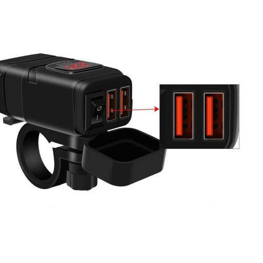 Dubbel USB motorcykelladdare A2286