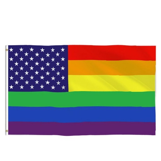 Rainbow USA flagga 60 x 90 cm