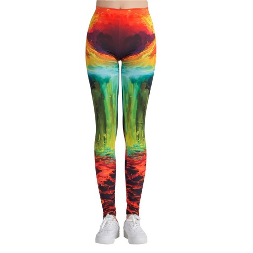 3D-leggings för kvinnor med bildtryck