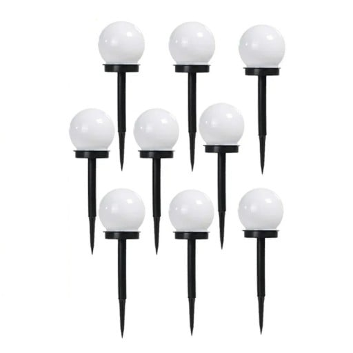 9 kpl aurinkokenno-LED-valoa ulkopuutarhavalaistukseen, valkoinen lamppu, vedenpitävät aurinkolamput, koriste polulle, terassille, takapihalle