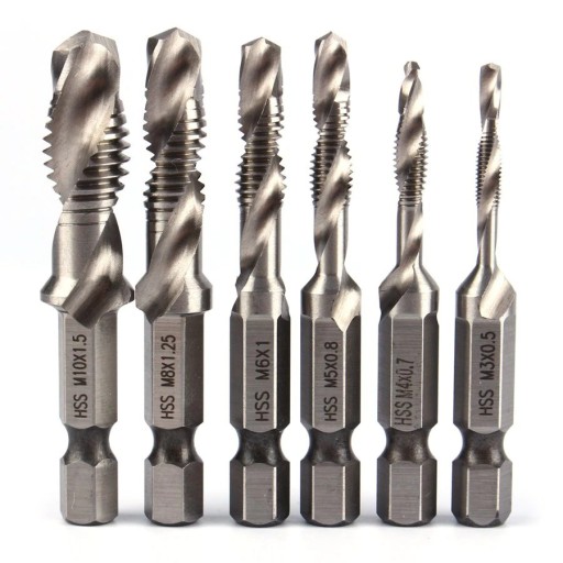 Kombinationsborrar 1/4" HSS 6 st.