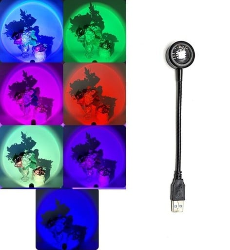 Bärbar LED-projektor med 7 färger