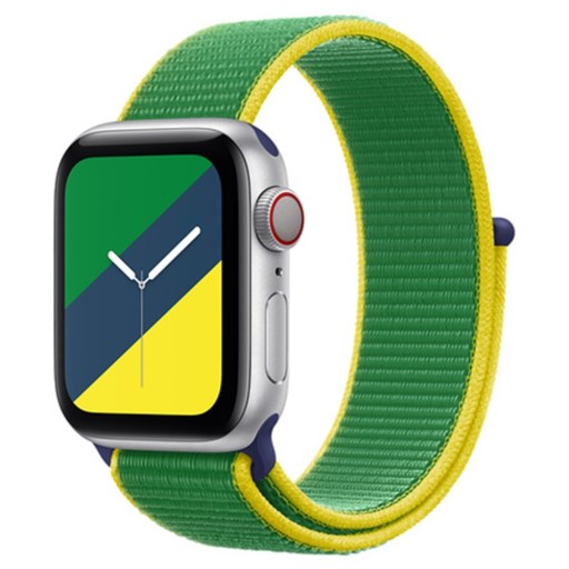 Nylonrem till Apple Watch med Brasiliens flagga 42 mm / 44 mm / 45 mm