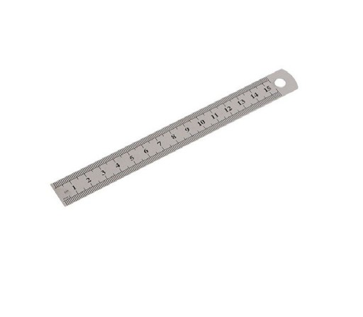 Rak dubbelsidig linjal 15 cm