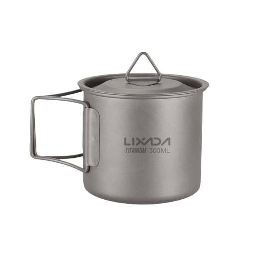 Titanmugg med lock 300 ml