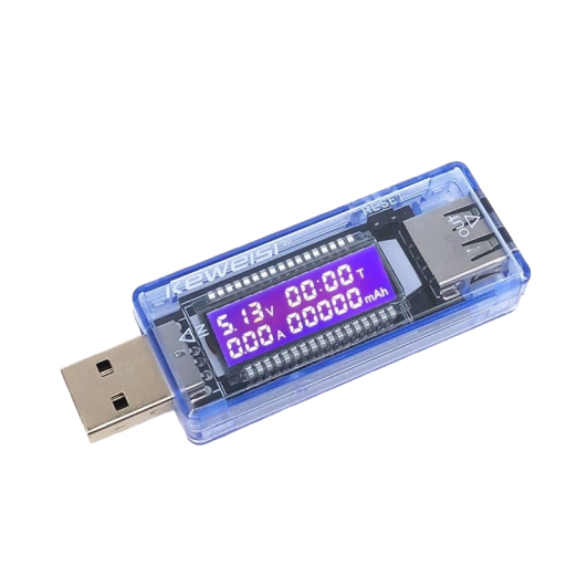 USB-spännings-, ström- och kapacitetsmätare