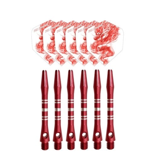 Dartskaft och flyglar i aluminium 12 st T963