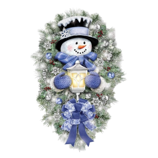 Juldekal snögubbe 20 x 30 cm