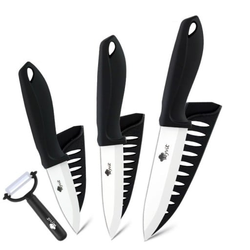 Set of 3 Ceramic Knives and a Peeler