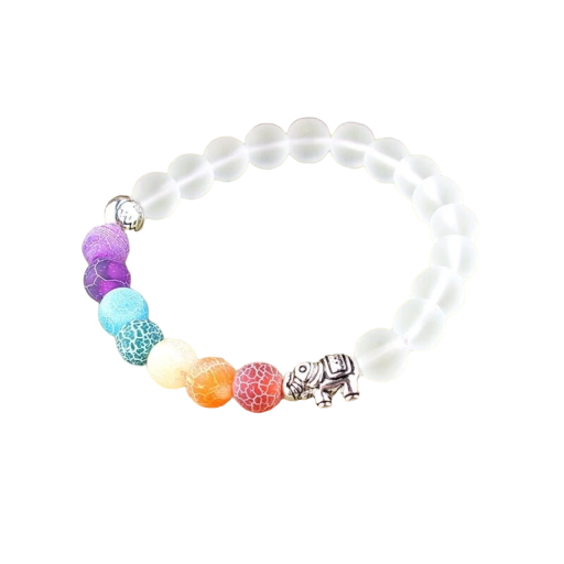 Sju Chakra armband med elefant