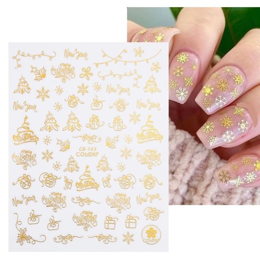 Jul 3D nagelklistermärken N982