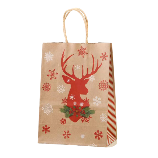 Presentpåse med julmotiv 21 x 15 x 8 cm 4 st