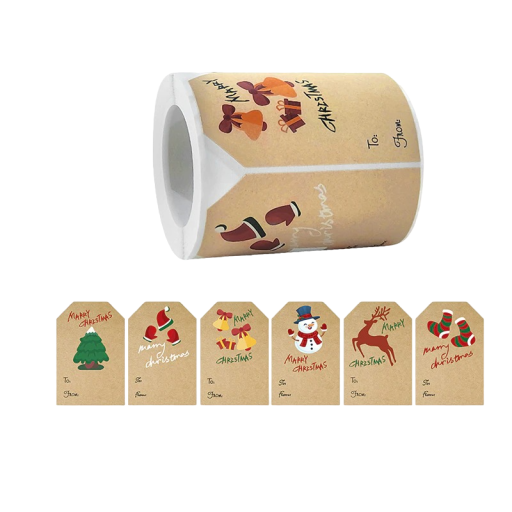 Jultema namnlappar 7,5 x 5 cm 50 st
