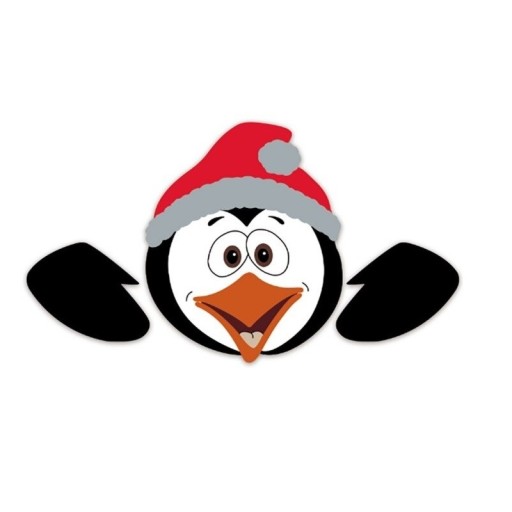 Juldekoration på staketpingvinen