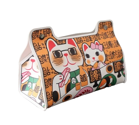 Pappersservettlåda med katttema