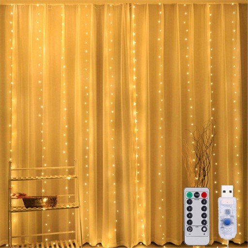 LED ljusridå 3 x 2 m 200 LED varmljus