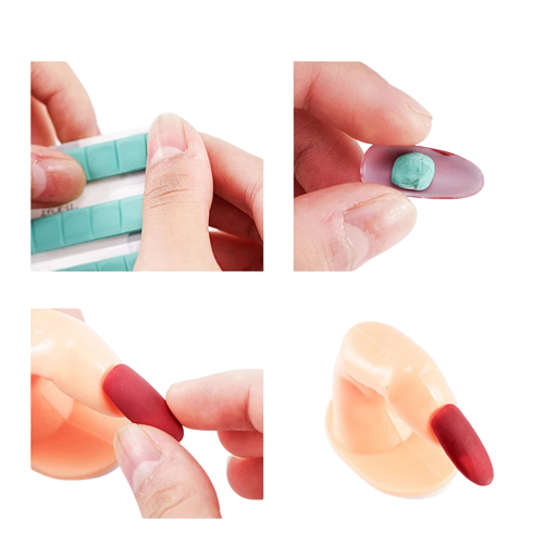 96 unid de cola em gel reutilizável para unhas artificiais 5 mm x 2,54 cm argila para unhas para suporte de treino