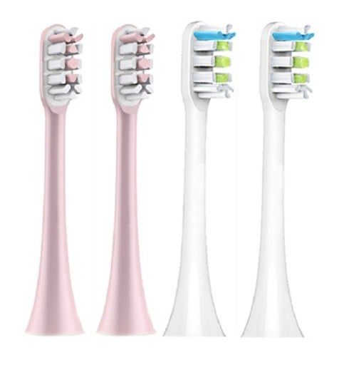 4 st Ersättningstandborsthuvuden för Xiaomi Soocas X1, X3, X3U, X5 rosa och vit