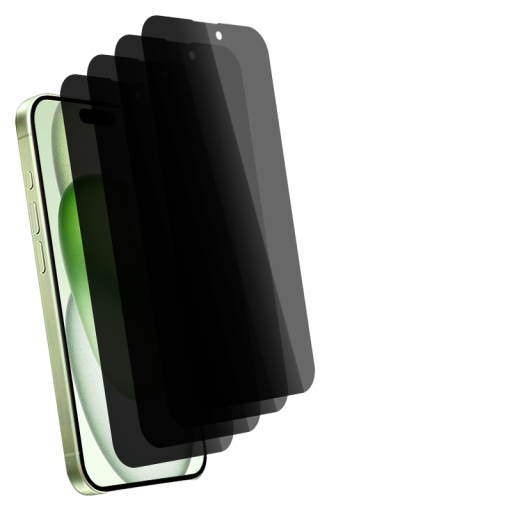 Skyddande tonat härdat glas för iPhone 15 Plus