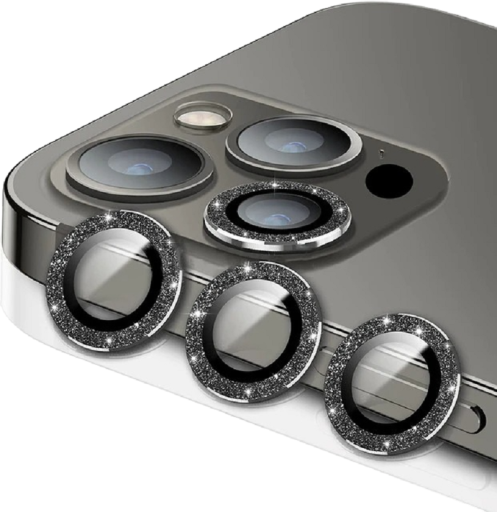 Skyddsglas för den bakre kameran för iPhone 13 / 13 mini, ram med strass