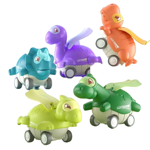 Dinosaurieleksak på hjul 2 st