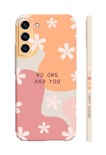 Silikonfodral med blommotiv till Samsung Galaxy A34, orange