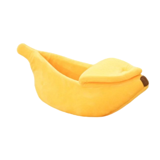 Bananformad säng för katter och små hundar 68 x 25 x 18 cm