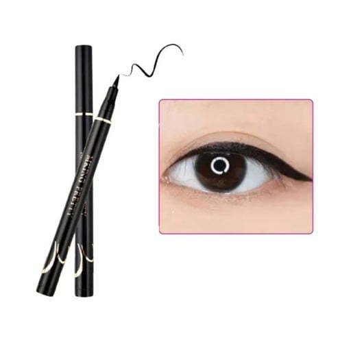 Tunn svart Eyeliner Marker Long Lasting Eyeliner Pen Vattentät Svart Flytande Eyeliner