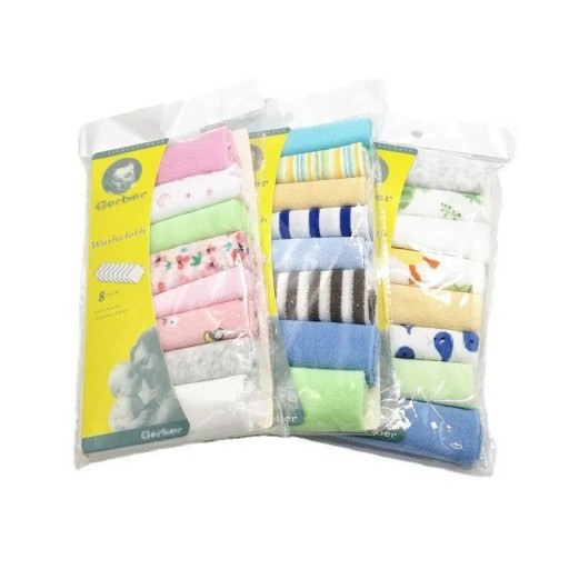 Barntvättlappar 8 st. Set med handdukar för barn. Tvättlappar för barn 23 x 23 cm.