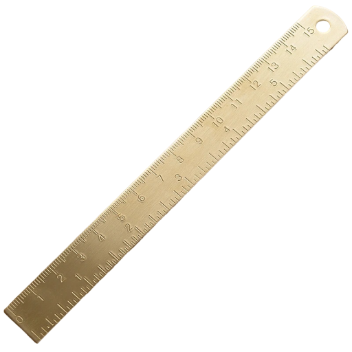 Mässingslinjal för elever 15 cm Metallritningslinjal Retro skollinjal