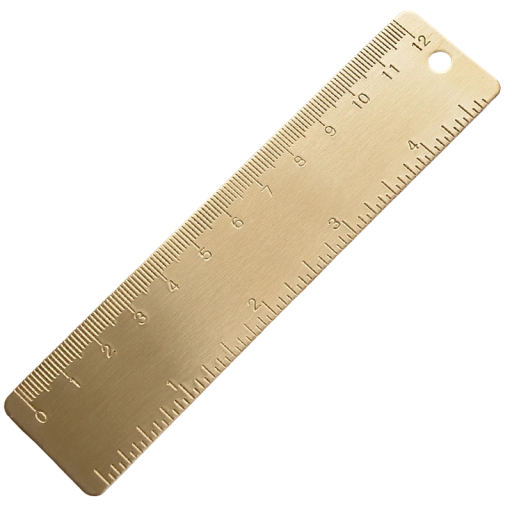 Mässingslinjal för elever 12 cm Metallritningslinjal Retro skollinjal