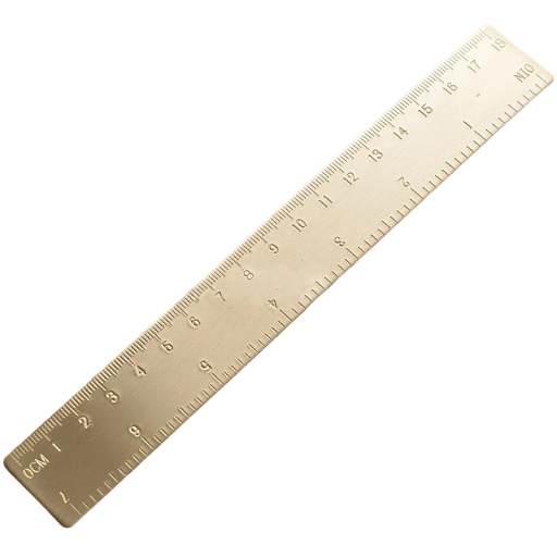Mässingslinjal för elever 18 cm Metallritningslinjal Retro skollinjal