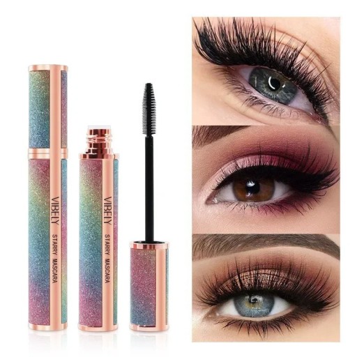 Lyxig mascara för ögonfransförlängning Vattenfast svart mascara med naturmaterial Snabbtorkande 4D mascara