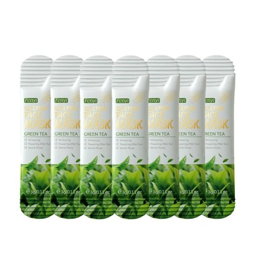 Whitening ansiktsmask med grönt te extrakt Regenererande mask med grönt te Anti-rynk ansiktsmask 3 g 7 st