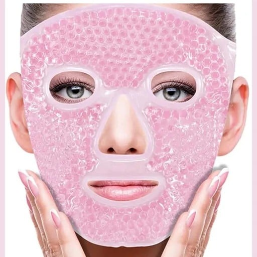 Återanvändbar Ice Face Mask Full Face Ice Pack med Gel Beads Cooling Gel Ansiktsmask 17,5 x 20 cm