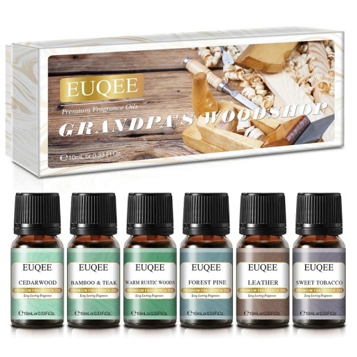 Presentset eteriska oljor för diffusor Aromatiska oljor i ett set Naturliga eteriska oljor 6 st 10 ml